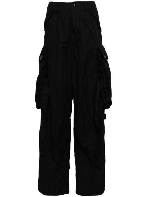 Cargo cotton blend trousers - Black