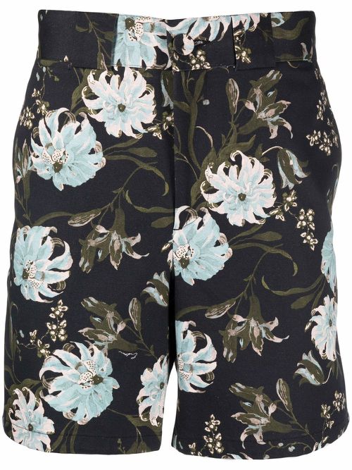 Floral-print chino shorts - Black