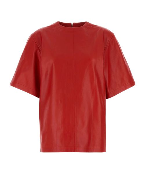 Short-sleeve leather top