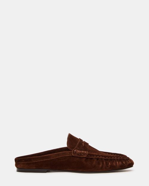 Steve Madden Women's Rafe Slip-On Loafers - Umber Suede - - Leather