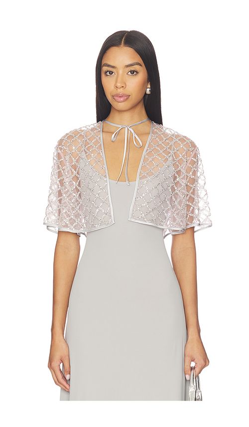 Fleur du mal Embellished Cape in Metallic Silver. XS. Also in