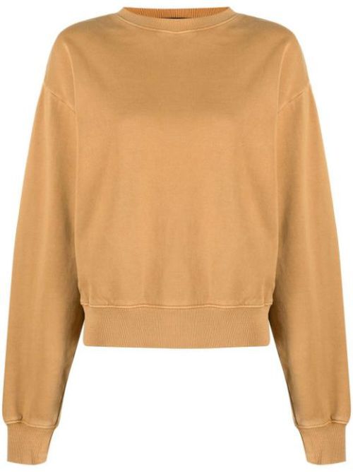 Ribbed-detail round-neck sweatshirt