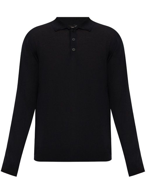 Long sleeve polo shirt - Blue