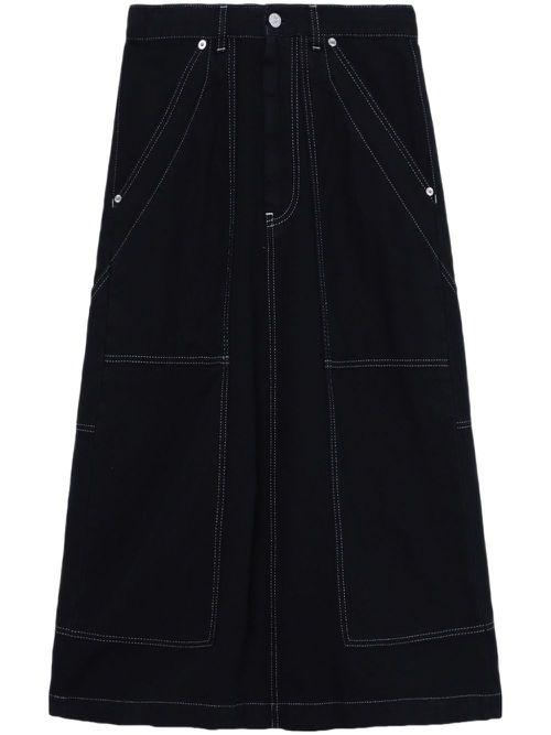 A-line denim skirt - Black
