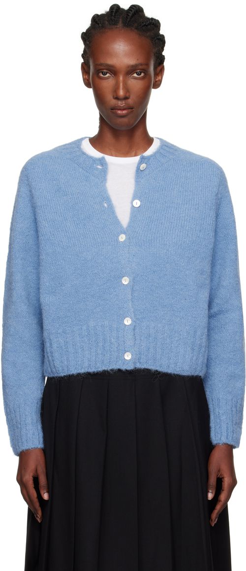 Blue Alpaca Knit Cardigan