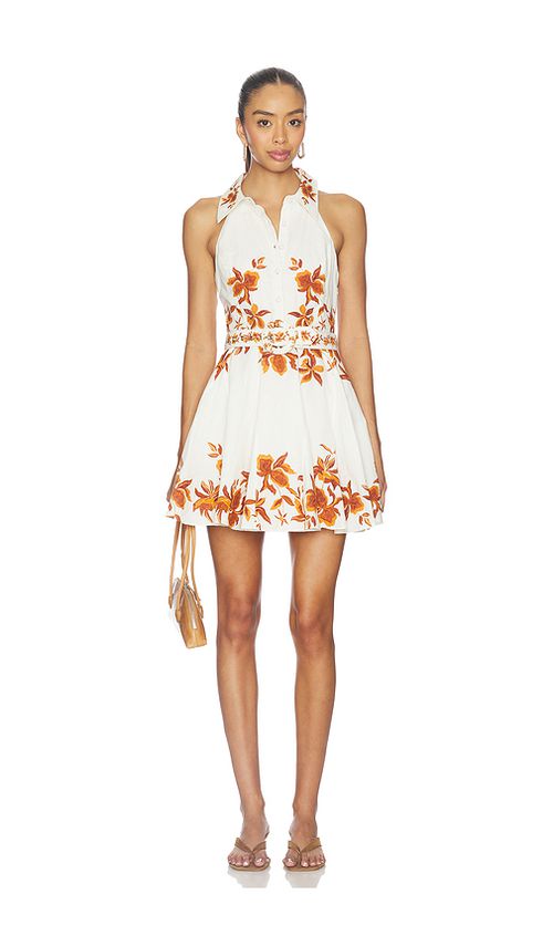 HEMANT AND NANDITA Short Dress With Buckle Belt in Ivory. S. Also in