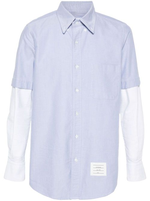 Layered cotton shirt - Blue