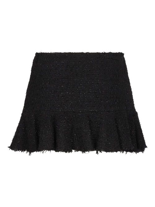 Frayed ruffled skirt - Black