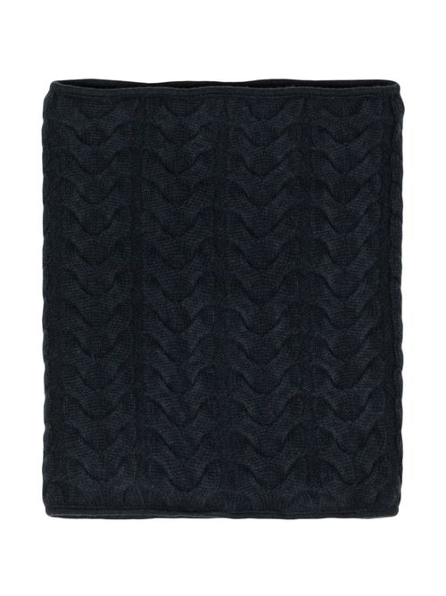 Cable-knit cashmere snood - Blue
