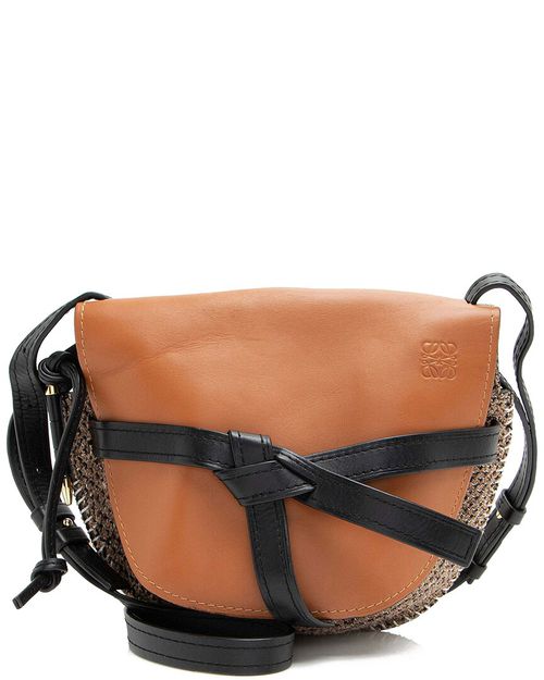 Black Leather & Tweed Gate Small Crossbody (Authentic Pre-Loved)