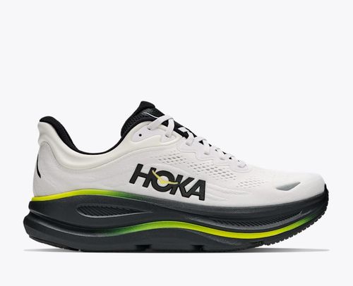 HOKA Men's Bondi 9 Shoes in White/Citrus