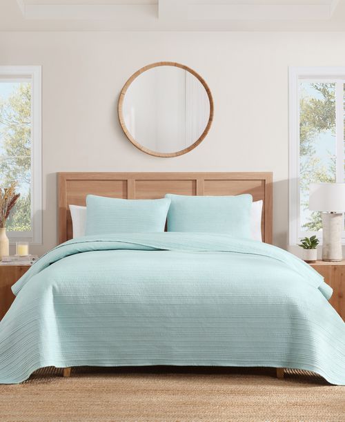 Stone Washed 3-Pc. Quilt Set, King - Sage