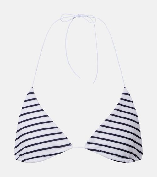 Micro Via striped bikini top
