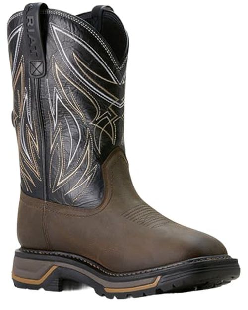 Ariat Men's Big Rig BOA Waterproof Work Boot, Iron Coffee/Black,