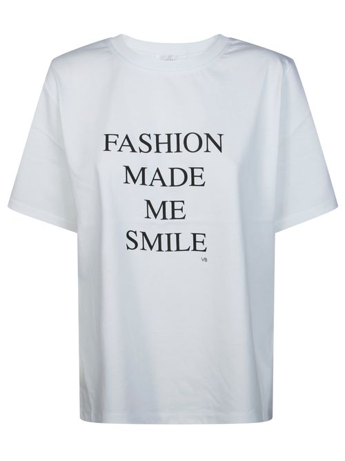 Women's Slogan T-Shirt "Fashion Made Me Smile"