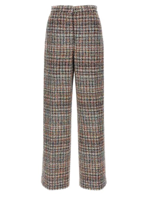 Bouclé Wool Blend with Sequin Detail Trousers — Multicolor