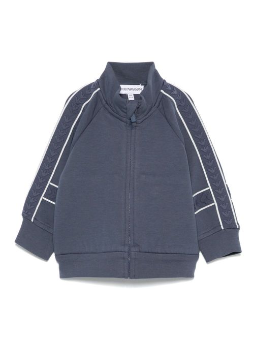 Embossed-logo zip-up sweatshirt - Blue