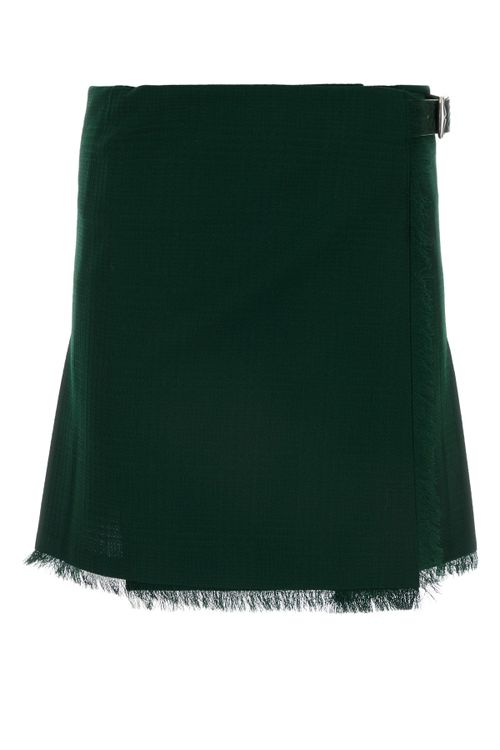 Virgin Wool Skirt — Green