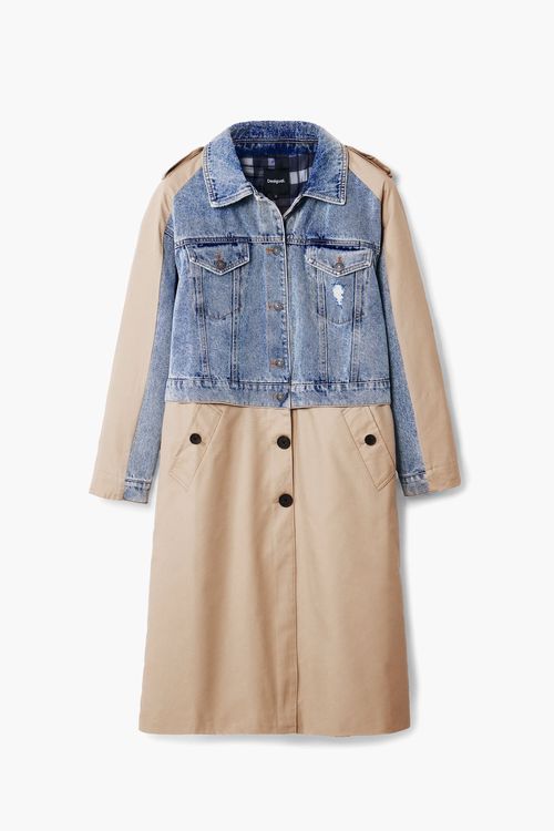 Hybrid denim trench coat