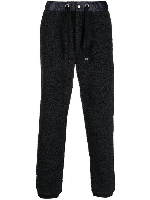 Logo-patch fleece sweatpants - Grey