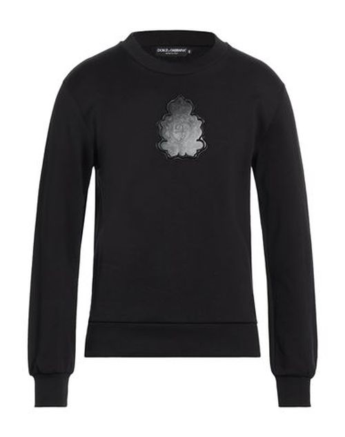 Man Sweatshirt Black Size 40 Cotton