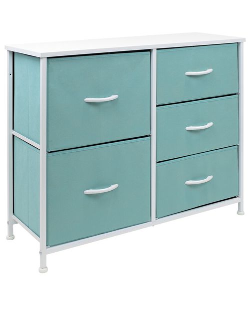 Aqua Dresser With 5 Drawers