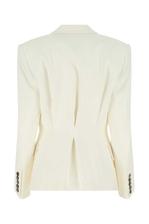 Ivory Stretch Viscose Blend Blazer