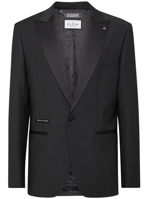 Skull-print blazer - Black