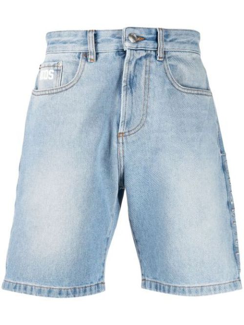 Logo-patch denim shorts