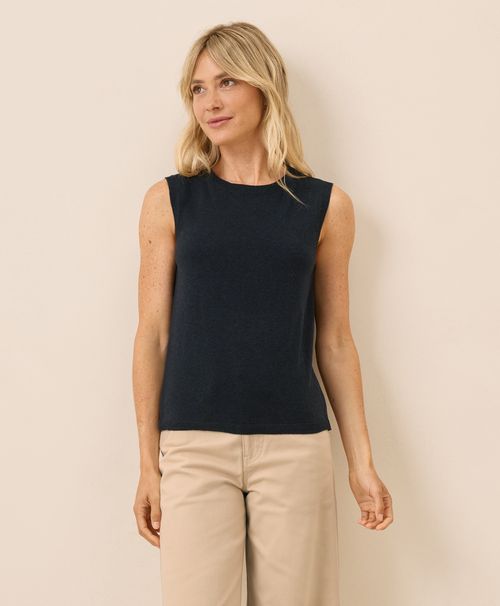 Women's Midnight Blue Heather Classic Fine Knit She