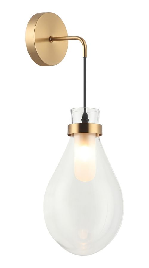 Aged Gold Brass One Light Wall Sconce from the Seranna Collection
