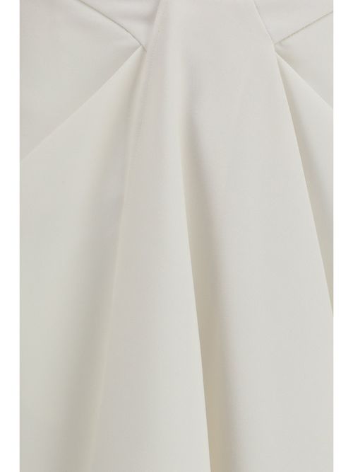 Draped Merino Wool and Mohair Skirt — White
