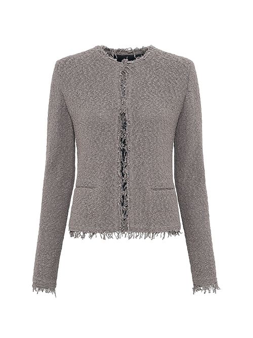 Women's Shavani Classic Fringed Jacket - Pearl Grey