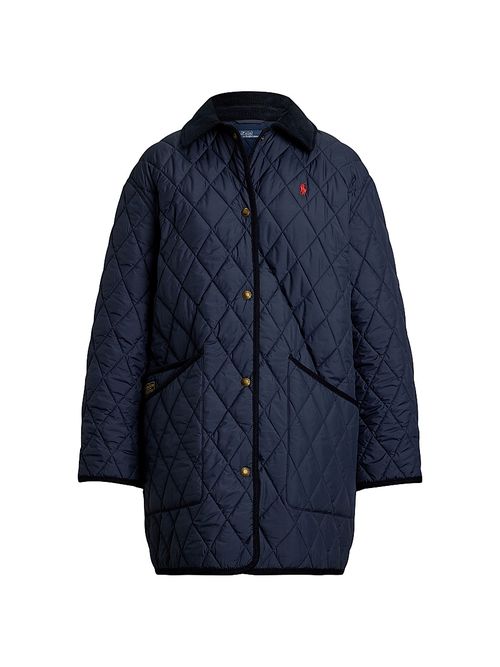 Women's Oversized Quilted Barn Jacket - Navy