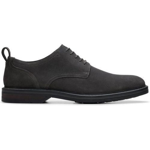 Clarks Aldwin Lace Dark Grey Suede Oxford Shoe