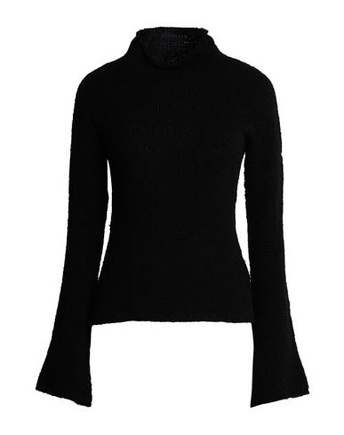 Woman Turtleneck Black Size M Merino Wool, Silk