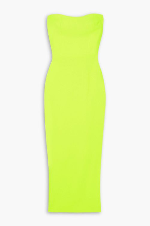 Callan strapless neon crepe midi dress
