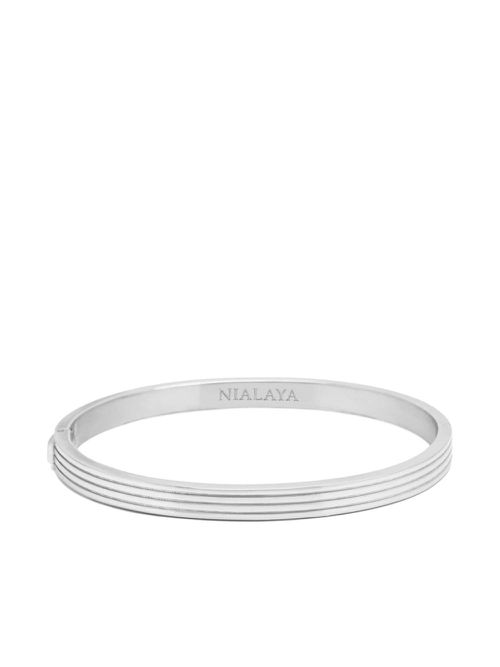 Nialaya Jewelry スカルプチャー ブレスレット - シルバートーン