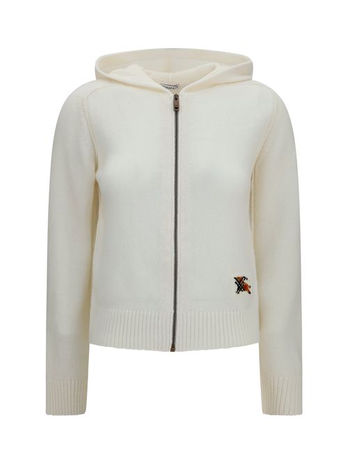 Wool Hooded Cardigan — Beige