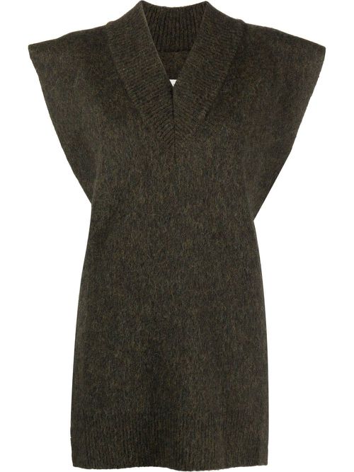 Knitted wool vest - Green