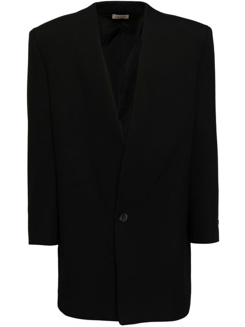 Wool gabardine blazer - Black
