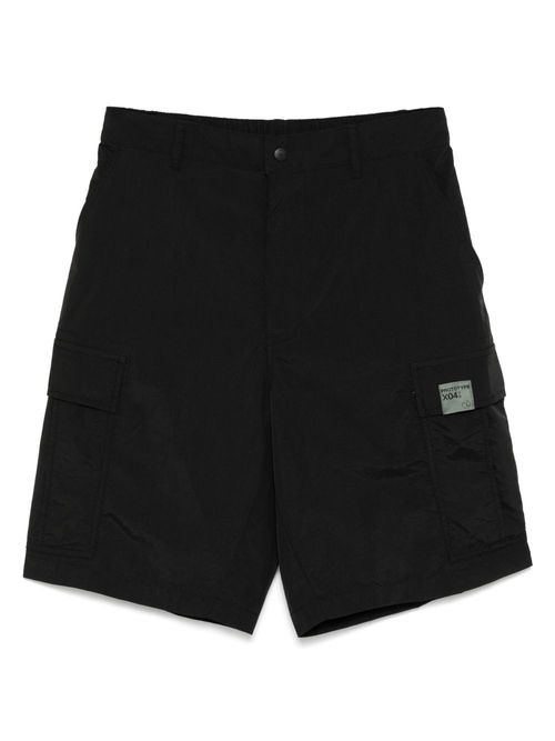 Logo-patch cargo shorts - Black