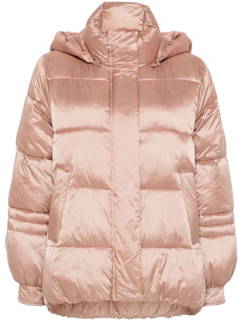 Striped jacquard puffer jacket - Pink