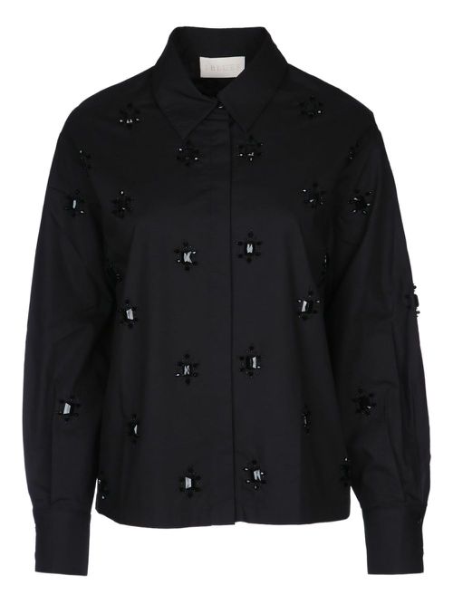 I BLUES beaded-detail shirt - Black