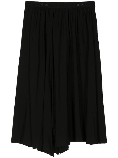 Pleated asymmetric skirt - Black