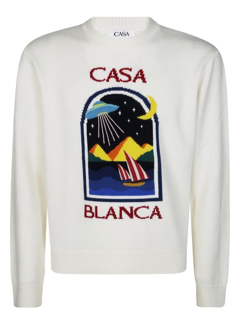Men's Wool Sweatshirt with Graphic Print