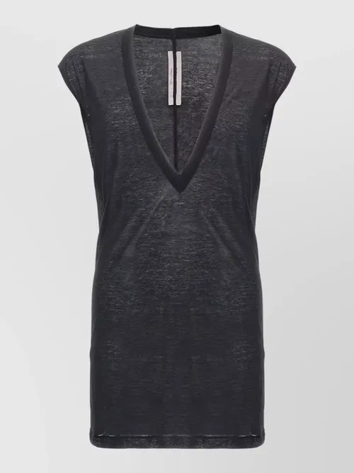 Rick Owens - dylan v neck sheer sleeveless top