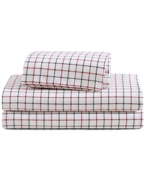 Tompkins Windowpane Cotton Flannel Sheet Set