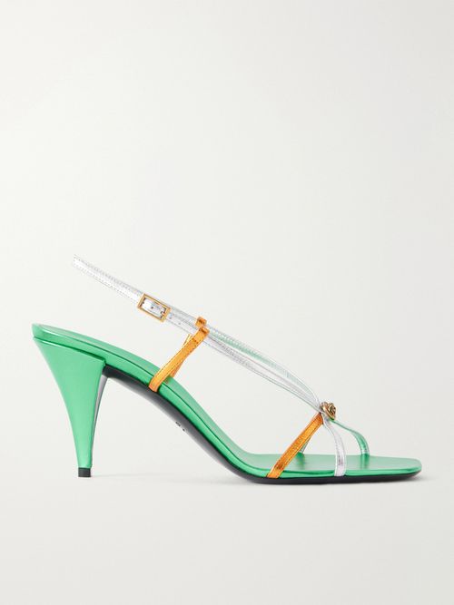 80 Metallic-leather Sandals - Green