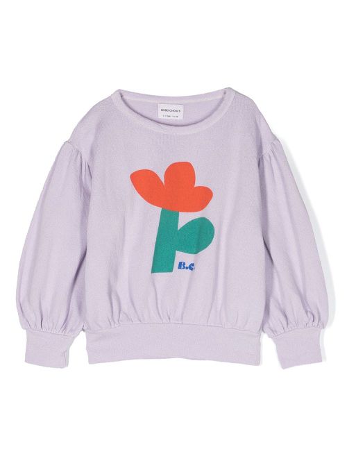 Cartoon-print cotton sweatshirt - Purple